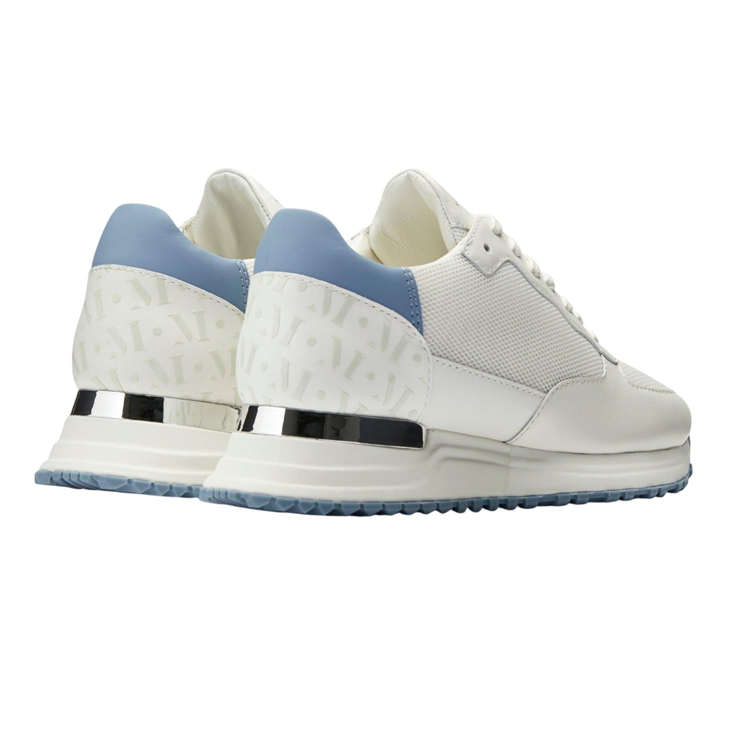 Blue - Back - Mallet Womens-Ladies Popham Leather Trainers