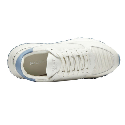 Blue - Side - Mallet Womens-Ladies Popham Leather Trainers