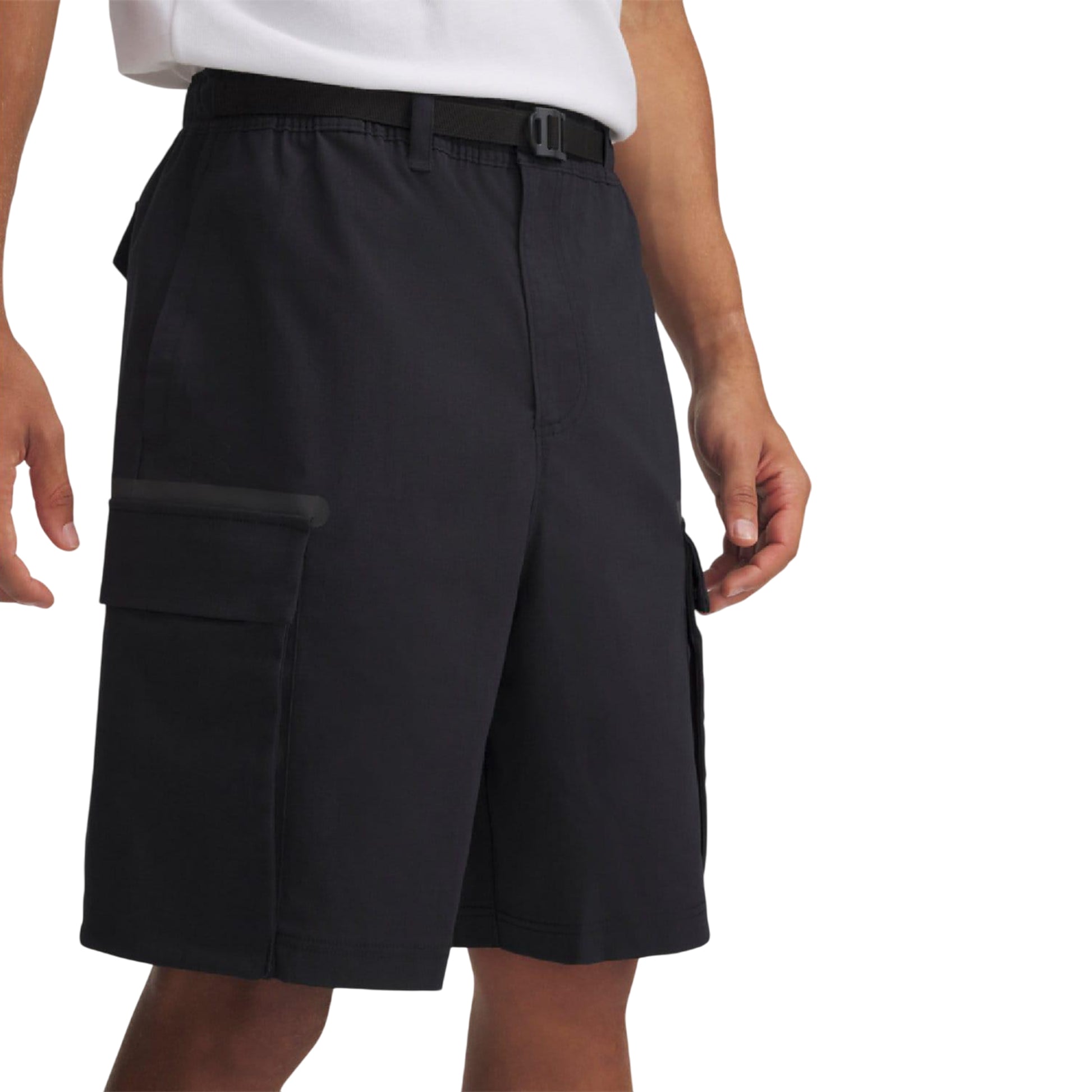 Black - Side - Under Armour Mens Unstoppable Utility Shorts