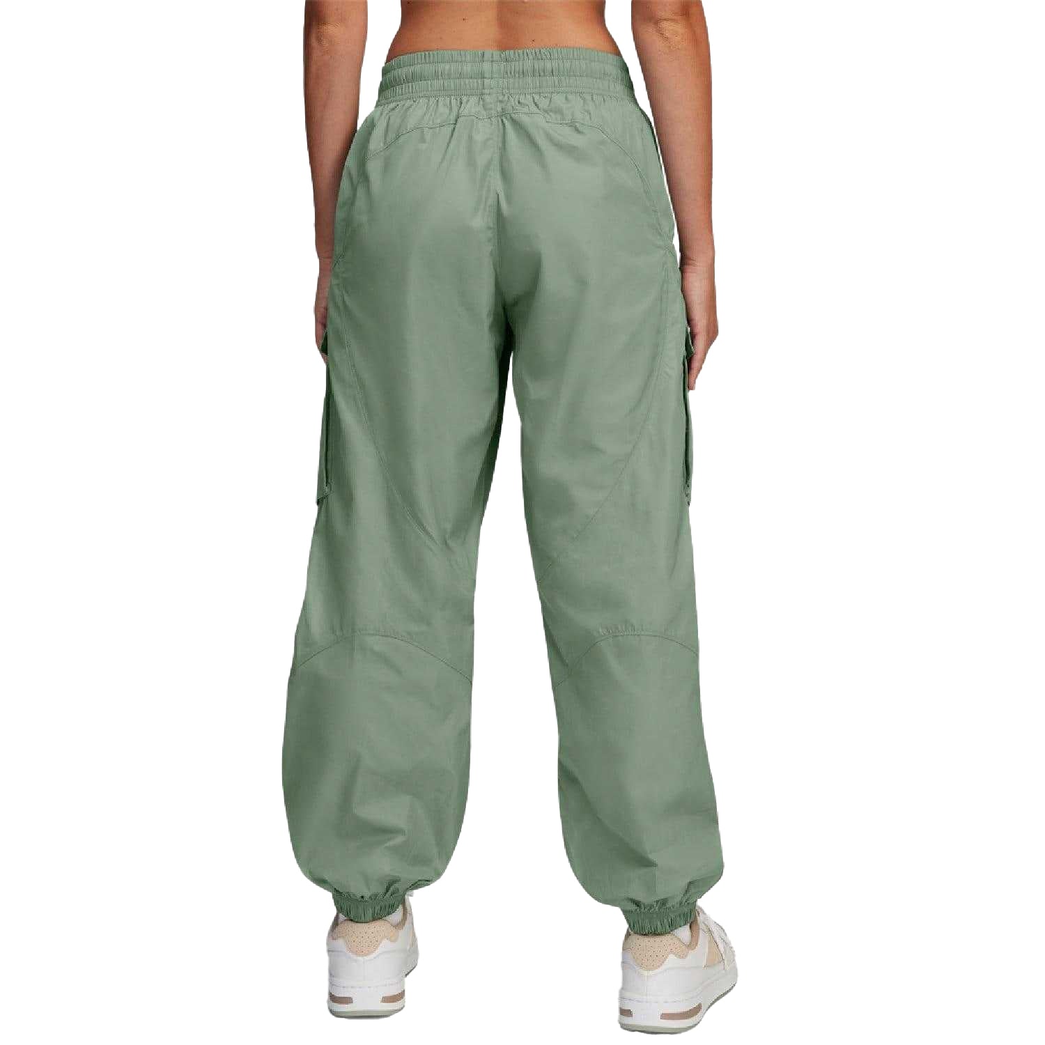 Green - Back - Under Armour Womens-Ladies Unstoppable Sheen Woven Cargo Trousers
