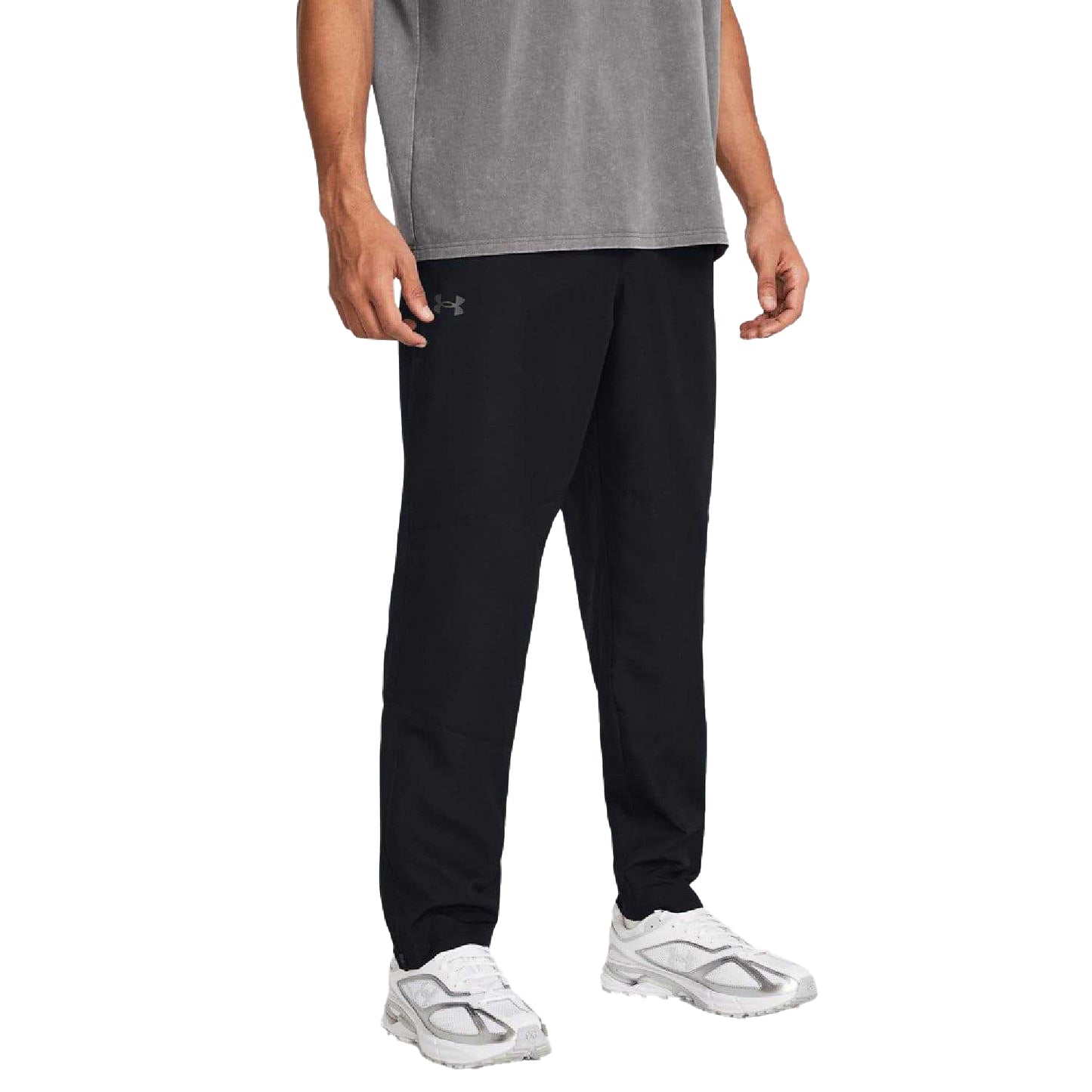 Black - Side - Under Armour Womens-Ladies Legacy Windbreaker Icon Trousers