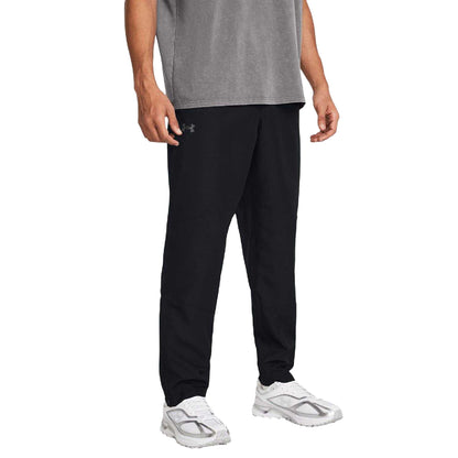 Black - Side - Under Armour Womens-Ladies Legacy Windbreaker Icon Trousers