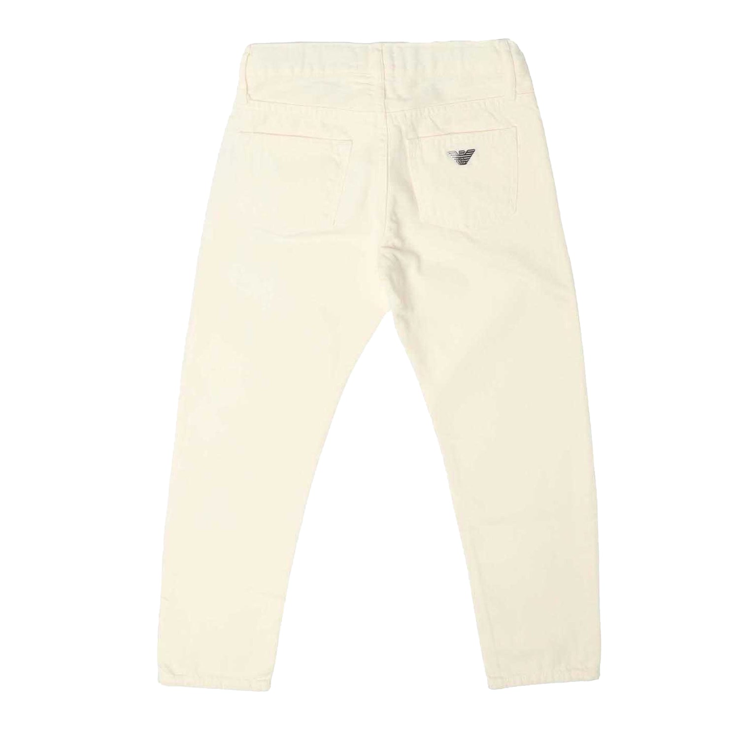 White - Back - Emporio Armani Childrens-Kids J75 Slim Jeans