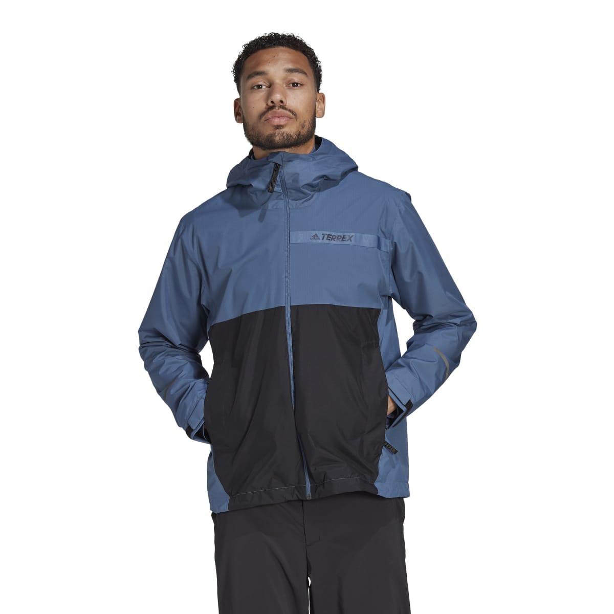 Black-Blue - Lifestyle - Adidas Mens Terrex multi 2 Layer Raincoat