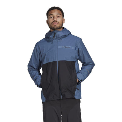 Black-Blue - Lifestyle - Adidas Mens Terrex multi 2 Layer Raincoat