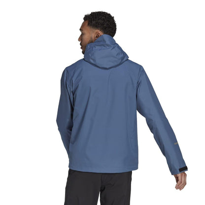 Black-Blue - Pack Shot - Adidas Mens Terrex multi 2 Layer Raincoat