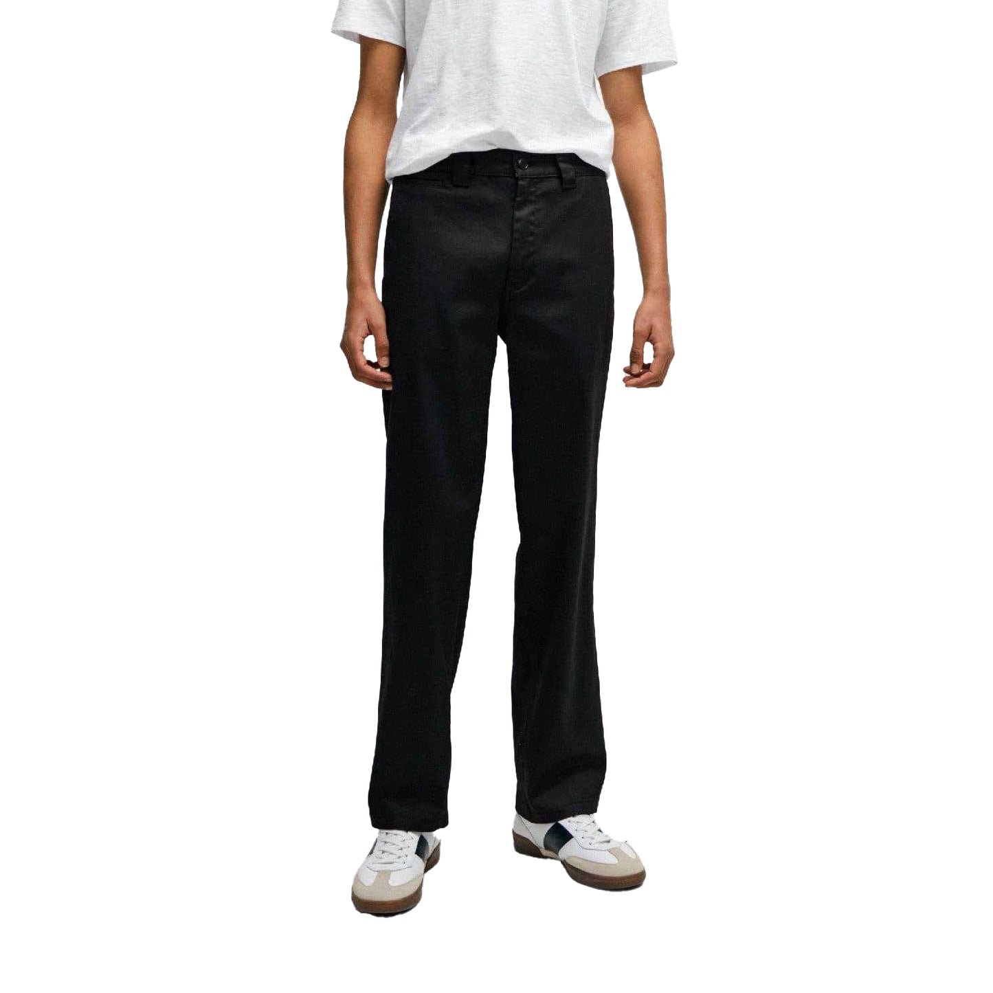 Black - Side - Boss Mens Statum Straight Trousers