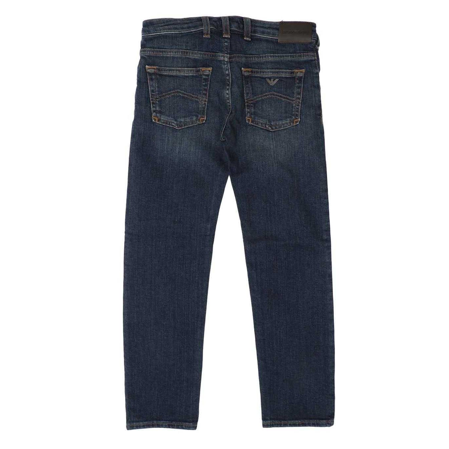 Blue - Back - Emporio Armani Childrens-Kids J45 Regular Jeans