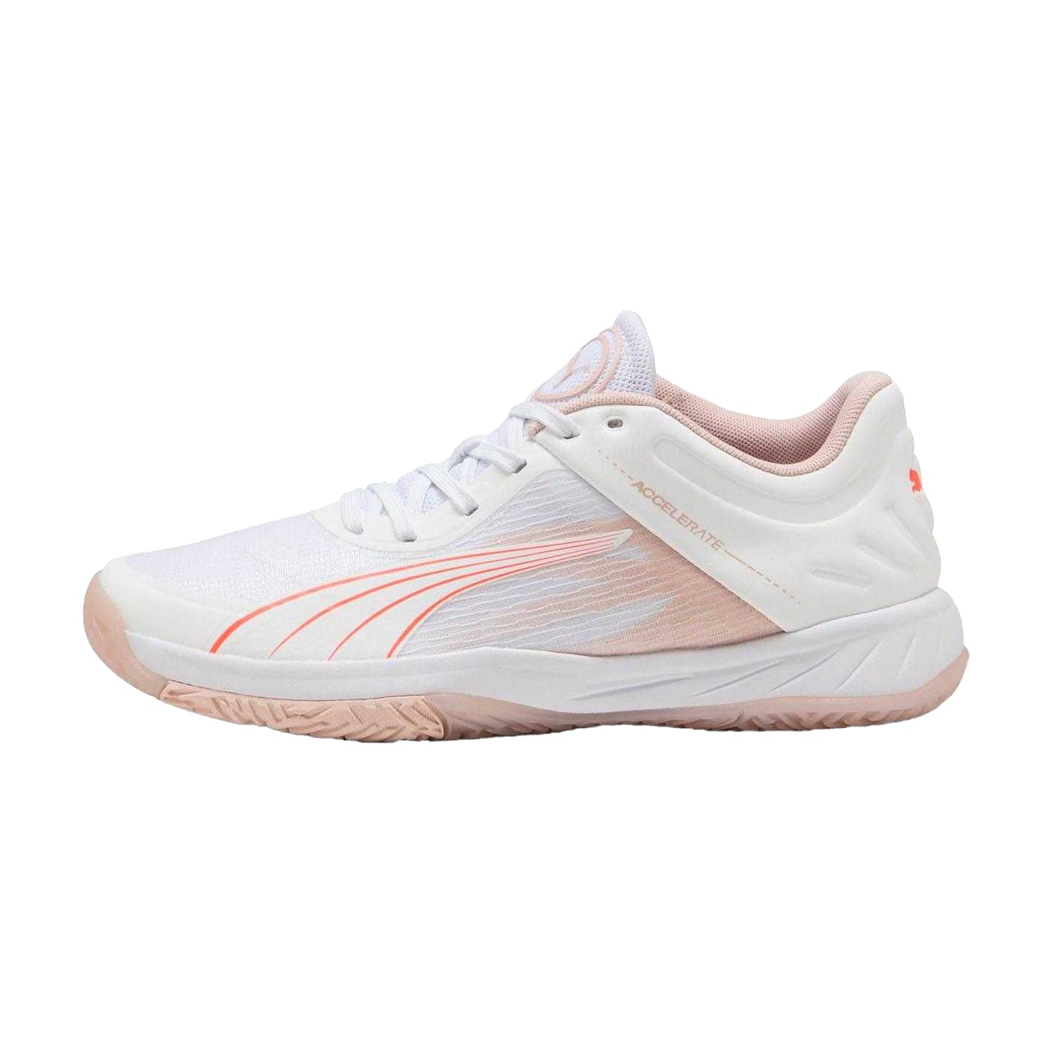 White-Yellow - Side - Puma Unisex Adult Accelerate Turbo Trainers