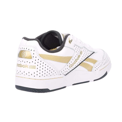 White Gold - Back - Reebok Womens-Ladies BB 4000 II Leather Trainers