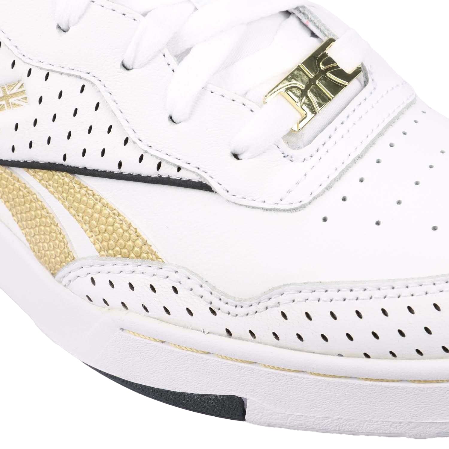 White Gold - Pack Shot - Reebok Womens-Ladies BB 4000 II Leather Trainers
