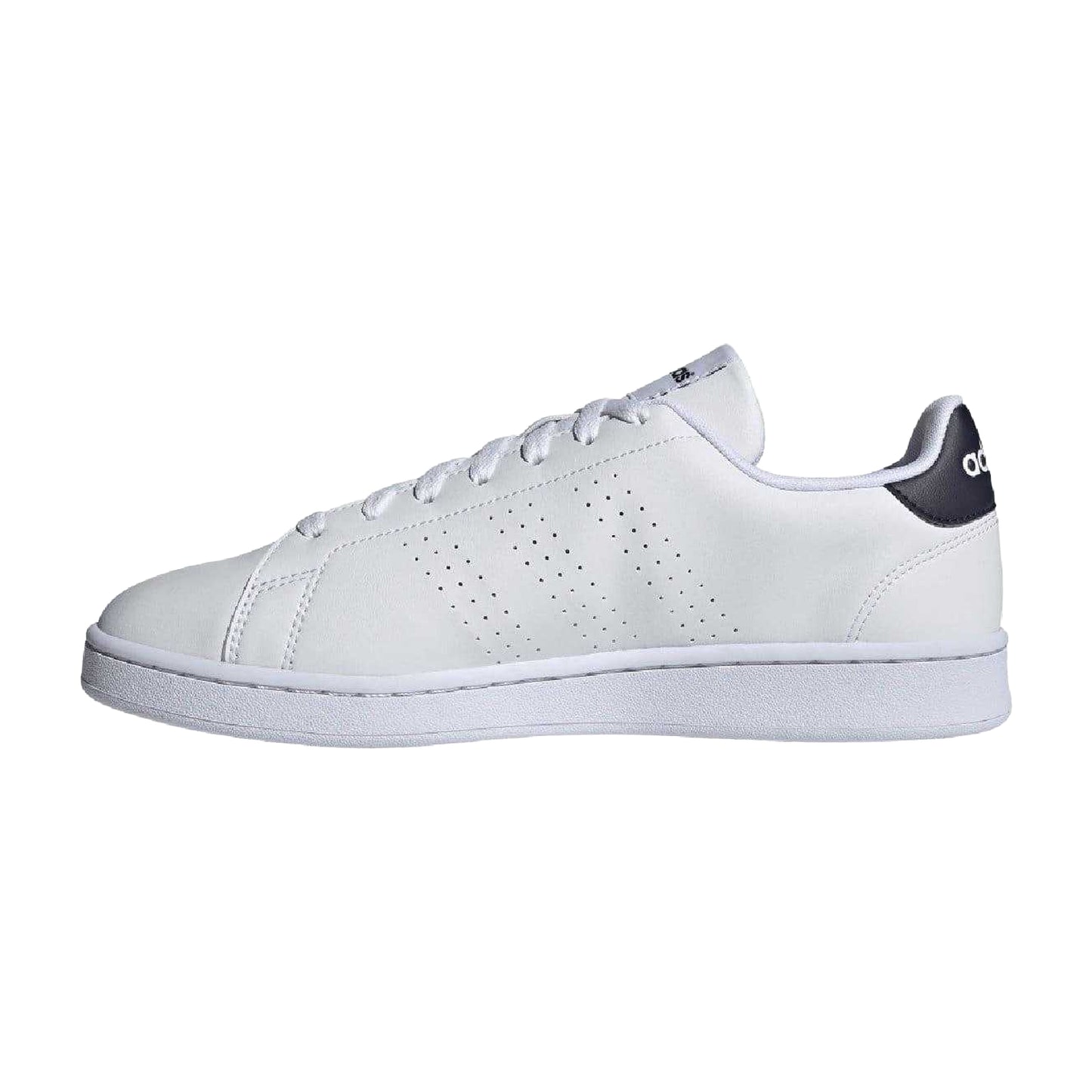 White-Navy - Side - Adidas Unisex Adult Advantage Trainers