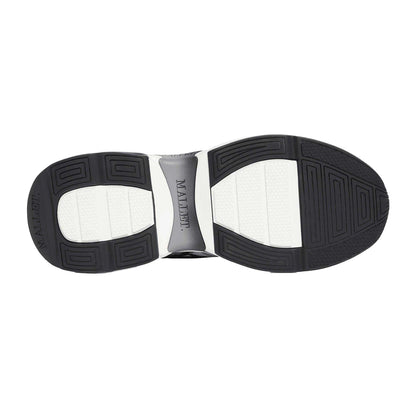 Grey - Side - Mallet Mens Neptune Leather Trainers