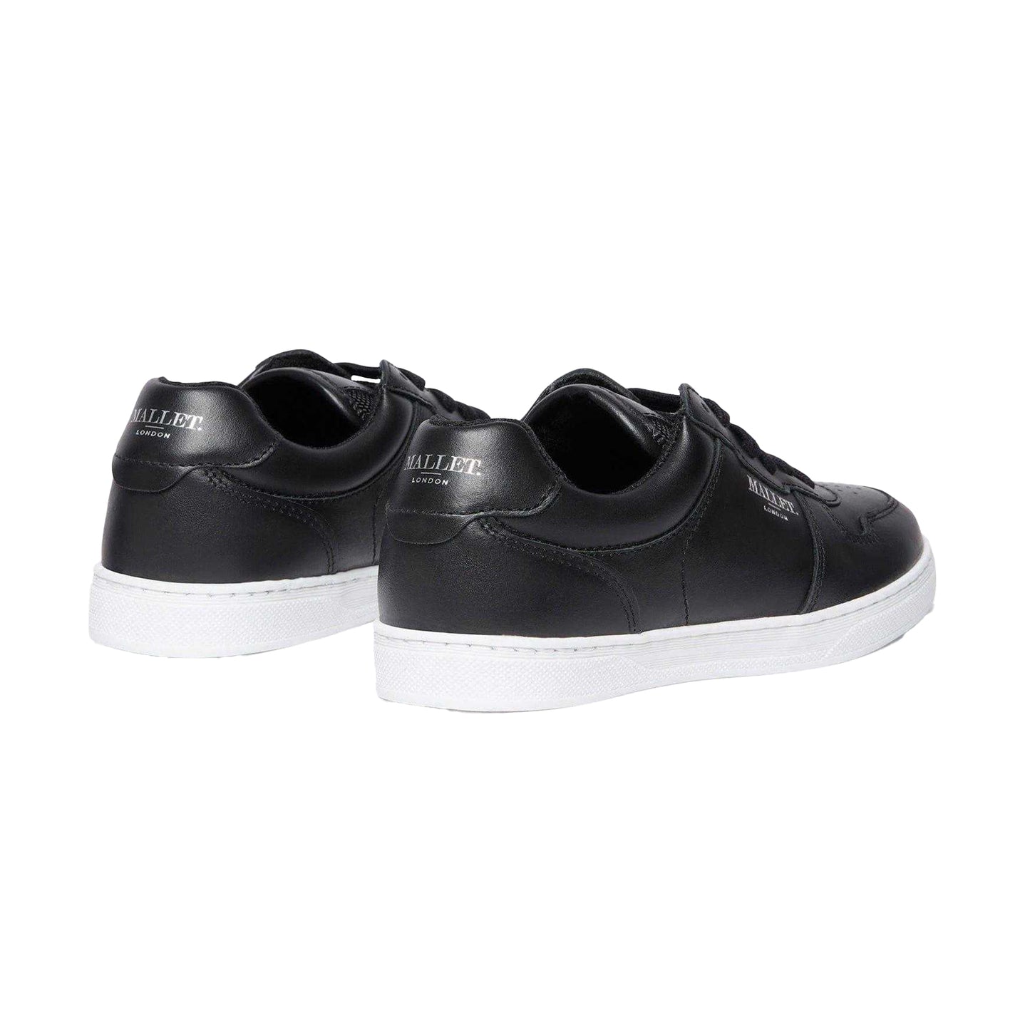 Black - Back - Mallet Childrens-Kids Bentham Leather Trainers