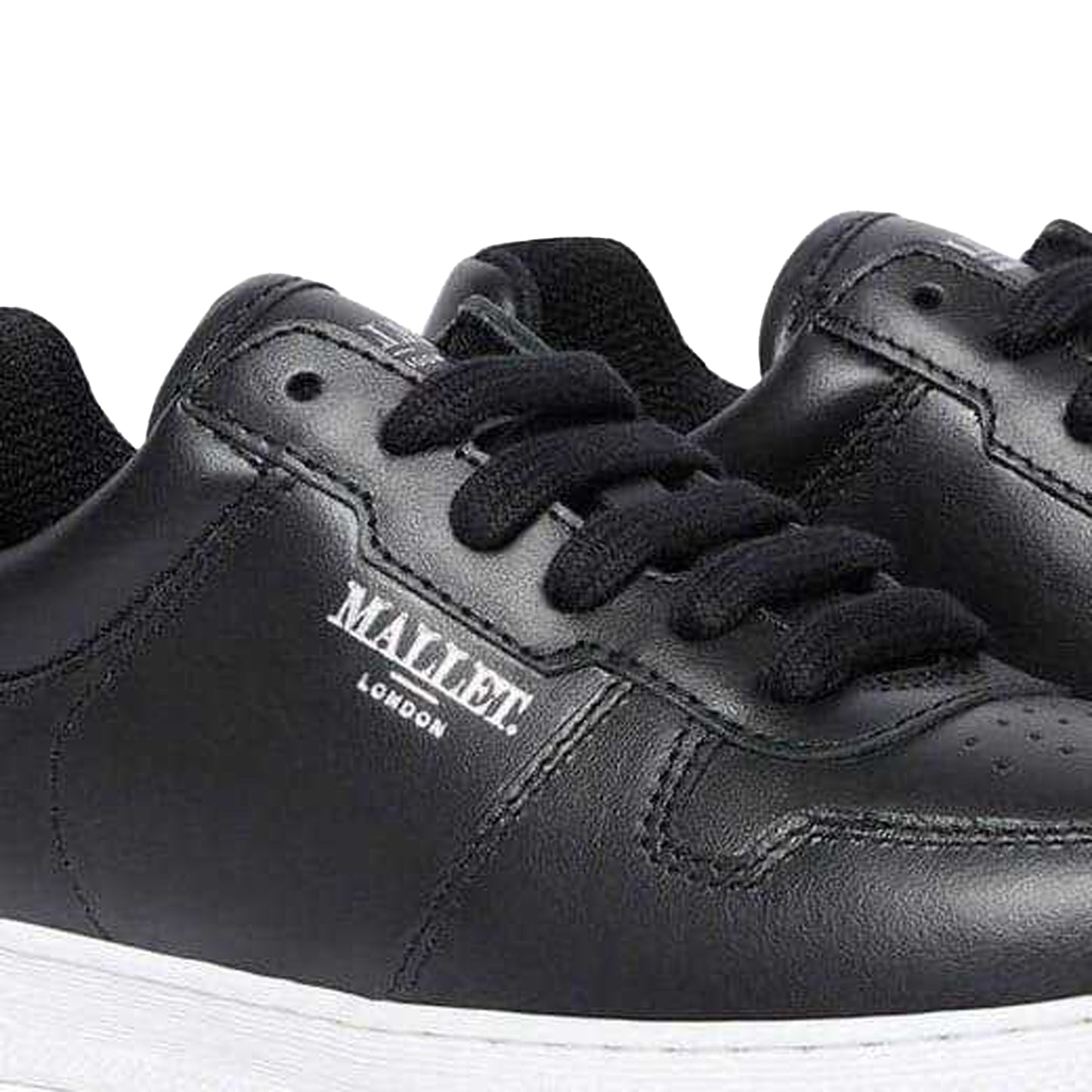 Black - Lifestyle - Mallet Childrens-Kids Bentham Leather Trainers
