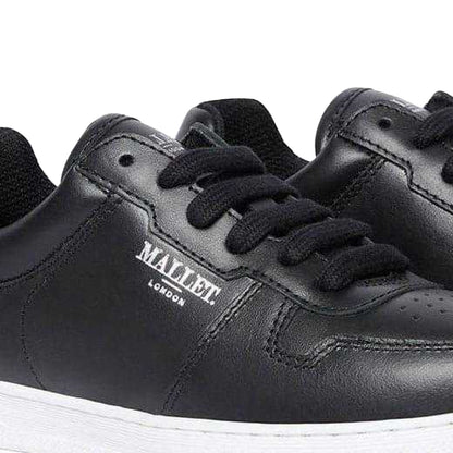 Black - Lifestyle - Mallet Childrens-Kids Bentham Leather Trainers