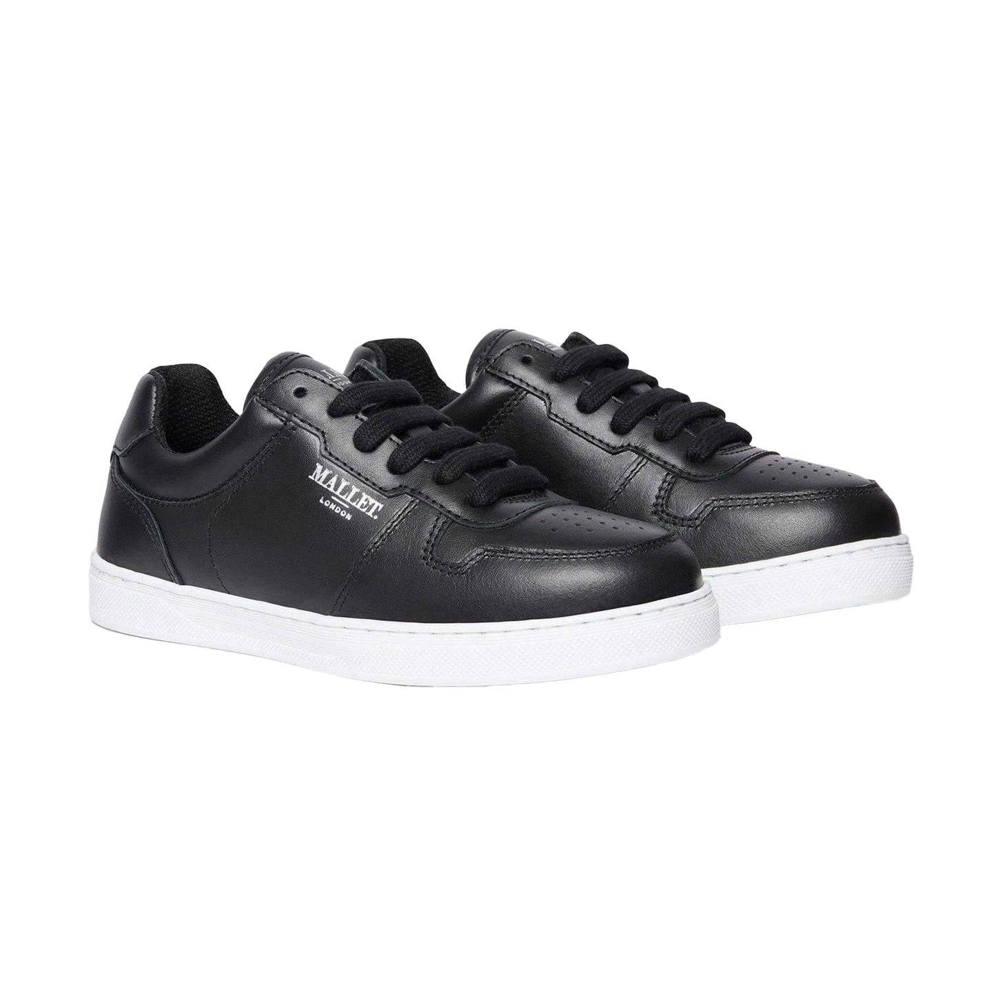 Black - Front - Mallet Childrens-Kids Bentham Leather Trainers