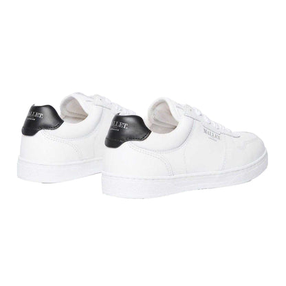 Black-White - Back - Mallet Childrens-Kids Bentham Leather Trainers