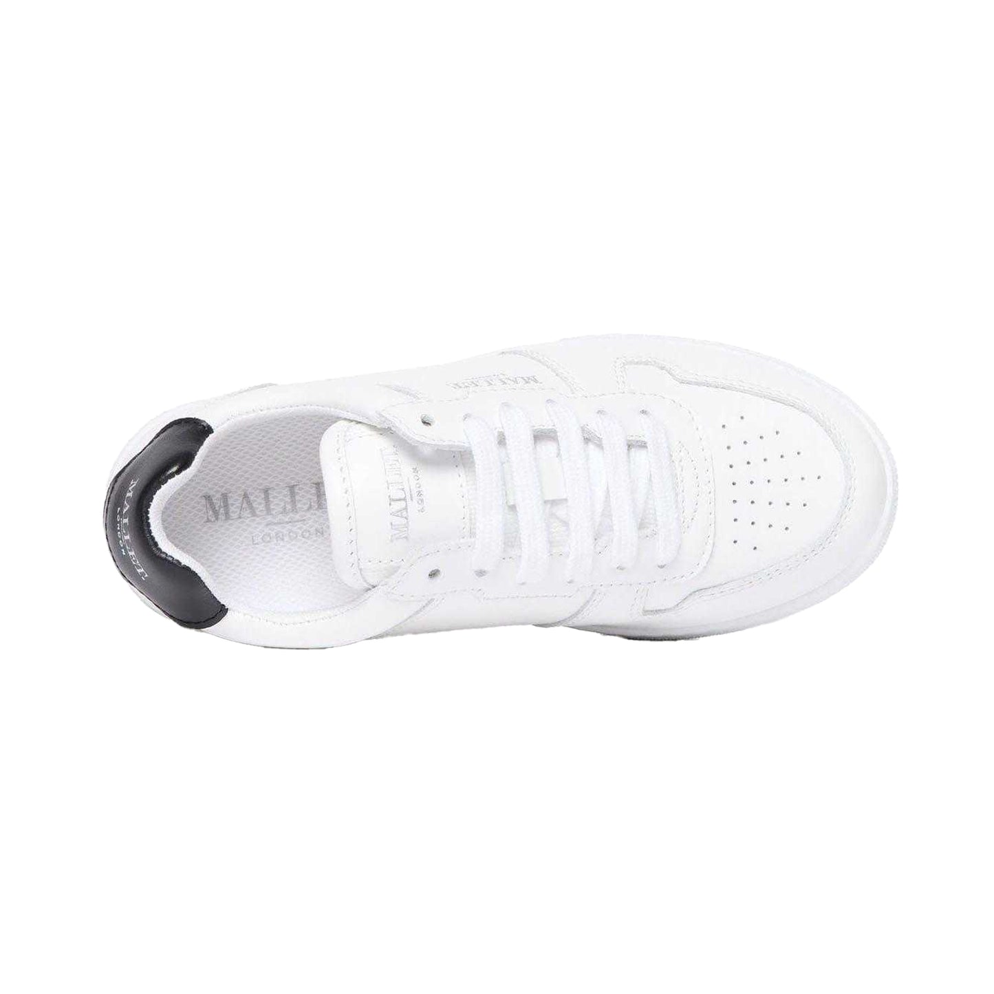 Black-White - Lifestyle - Mallet Childrens-Kids Bentham Leather Trainers