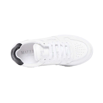 Black-White - Lifestyle - Mallet Childrens-Kids Bentham Leather Trainers