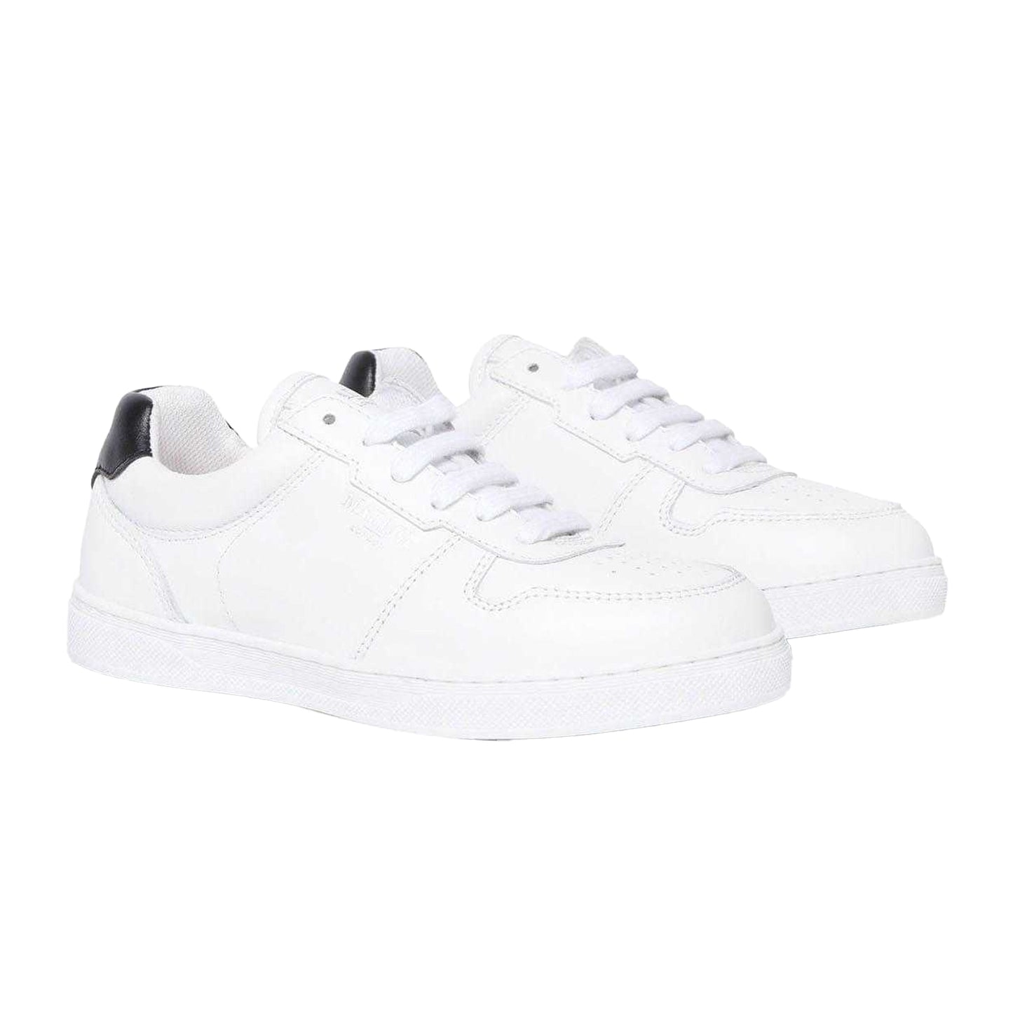 Black-White - Front - Mallet Childrens-Kids Bentham Leather Trainers