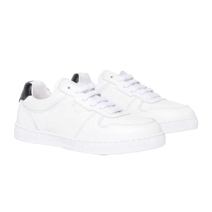 Black-White - Front - Mallet Childrens-Kids Bentham Leather Trainers