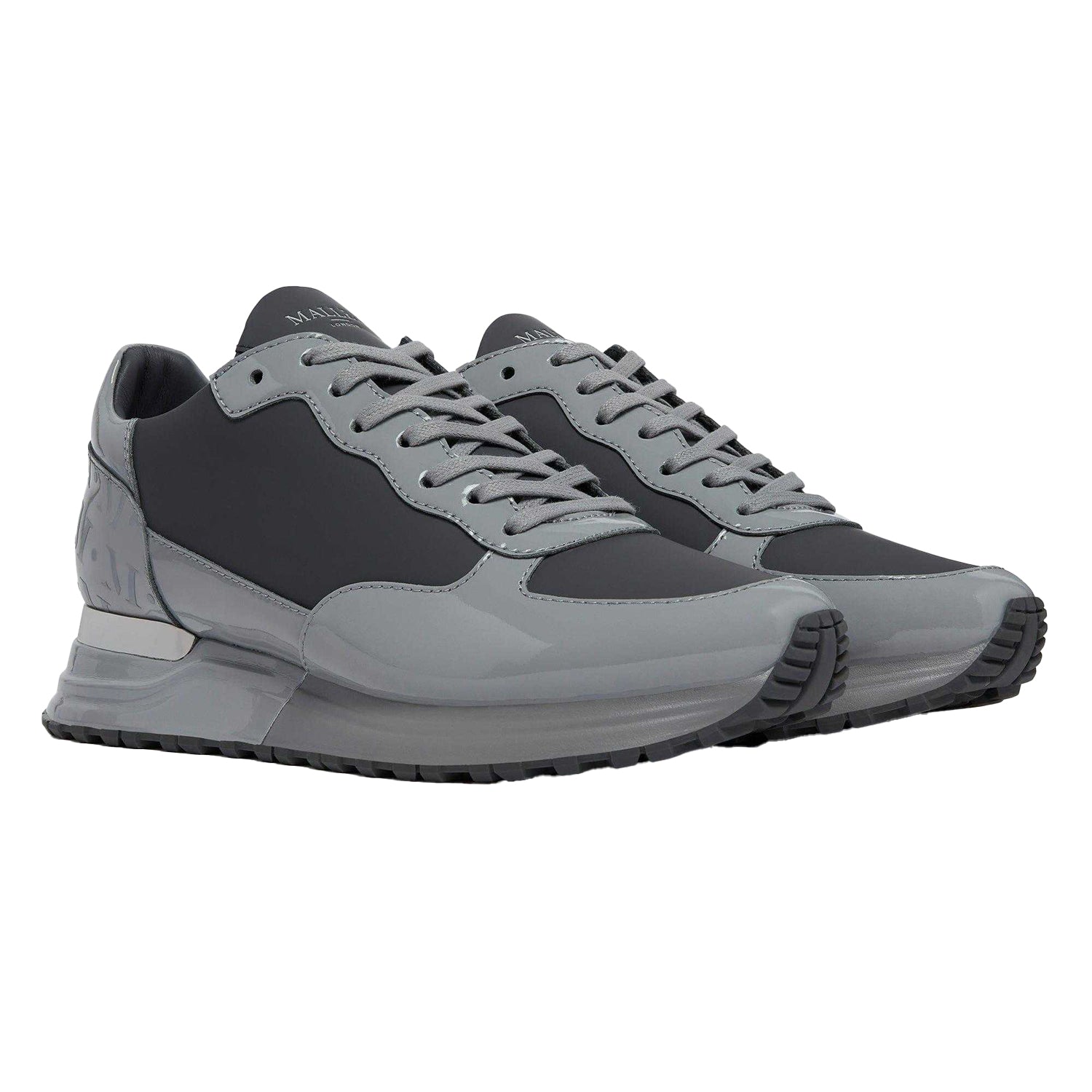 Grey-Black - Front - Mallet Mens Popham Suede Trainers