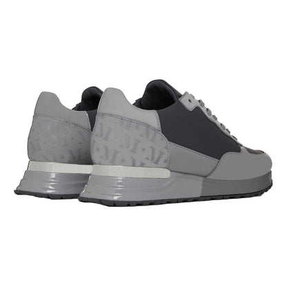 Grey-Black - Back - Mallet Mens Popham Suede Trainers