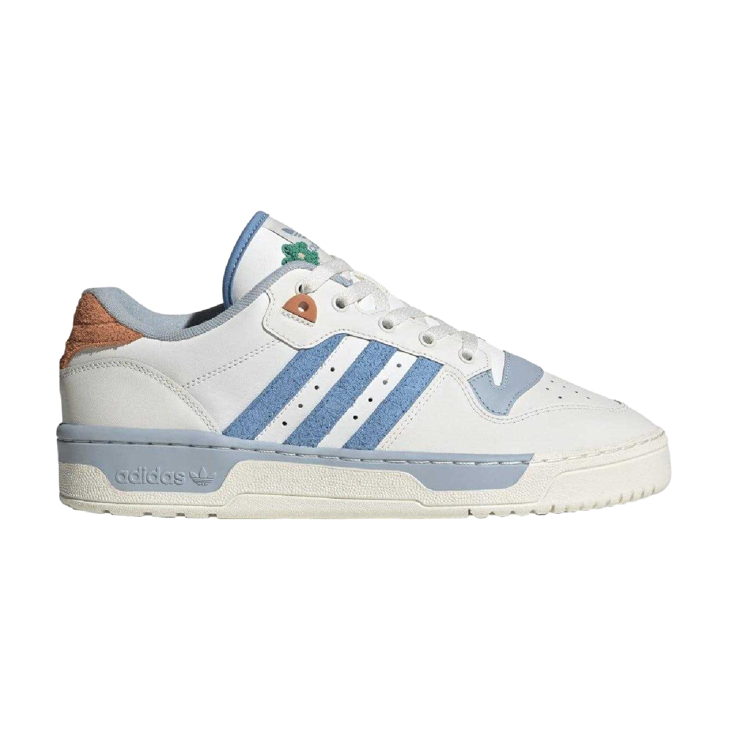 White-Blue - Back - Adidas Unisex Adult Rivalry Leather Low Trainers
