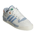 White-Blue - Front - Adidas Unisex Adult Rivalry Leather Low Trainers