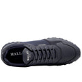 Navy - Side - Mallet Mens Lowman Leather Trainers