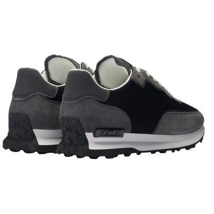 Charcoal - Back - Mallet Mens Caledonian Leather Trainers