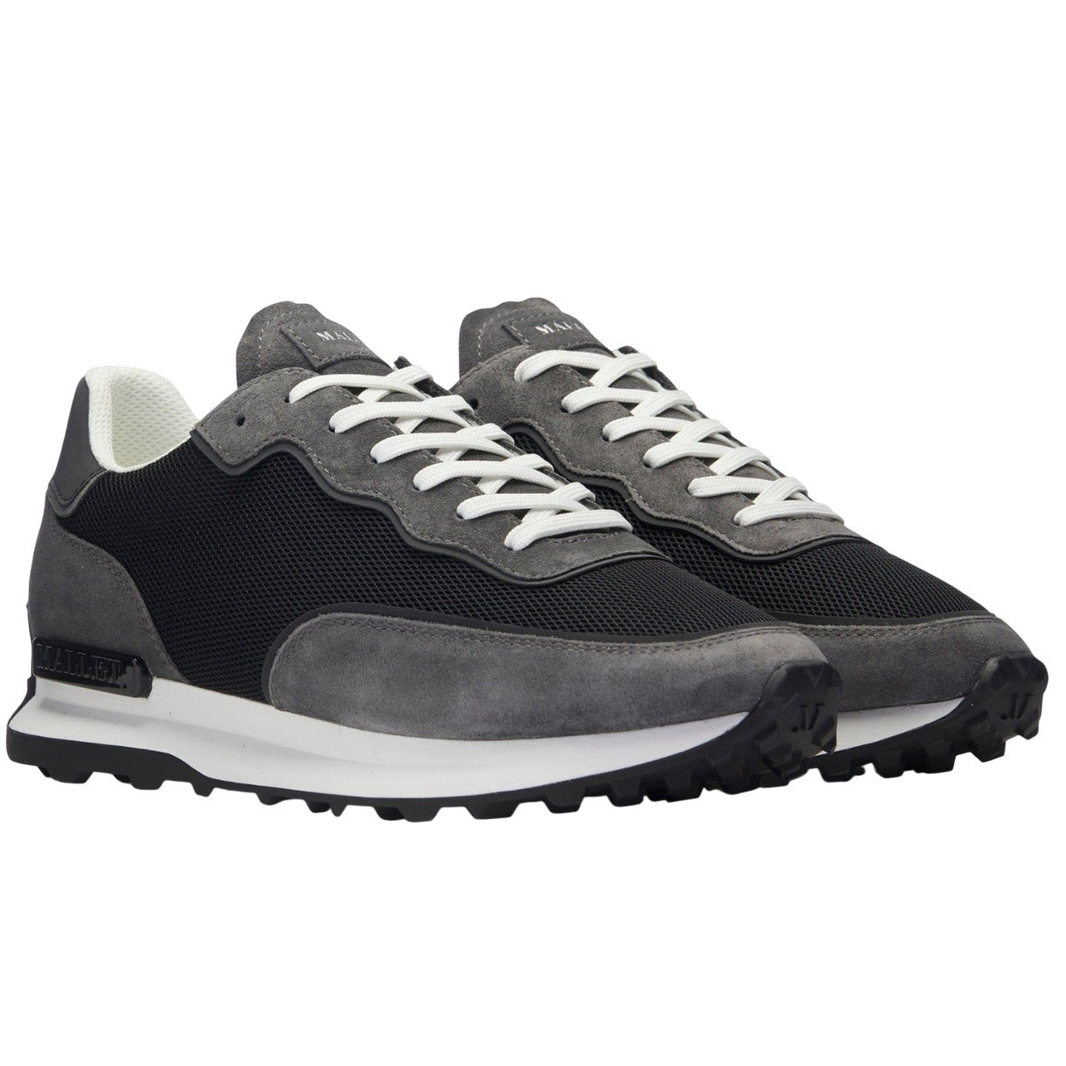 Charcoal - Front - Mallet Mens Caledonian Leather Trainers
