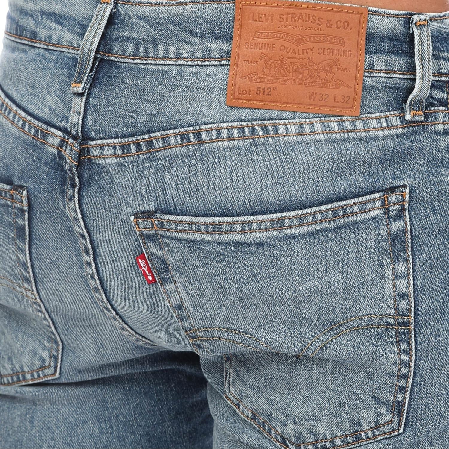 Blue - Side - Levis Womens-Ladies 512 Tapered Slim Jeans