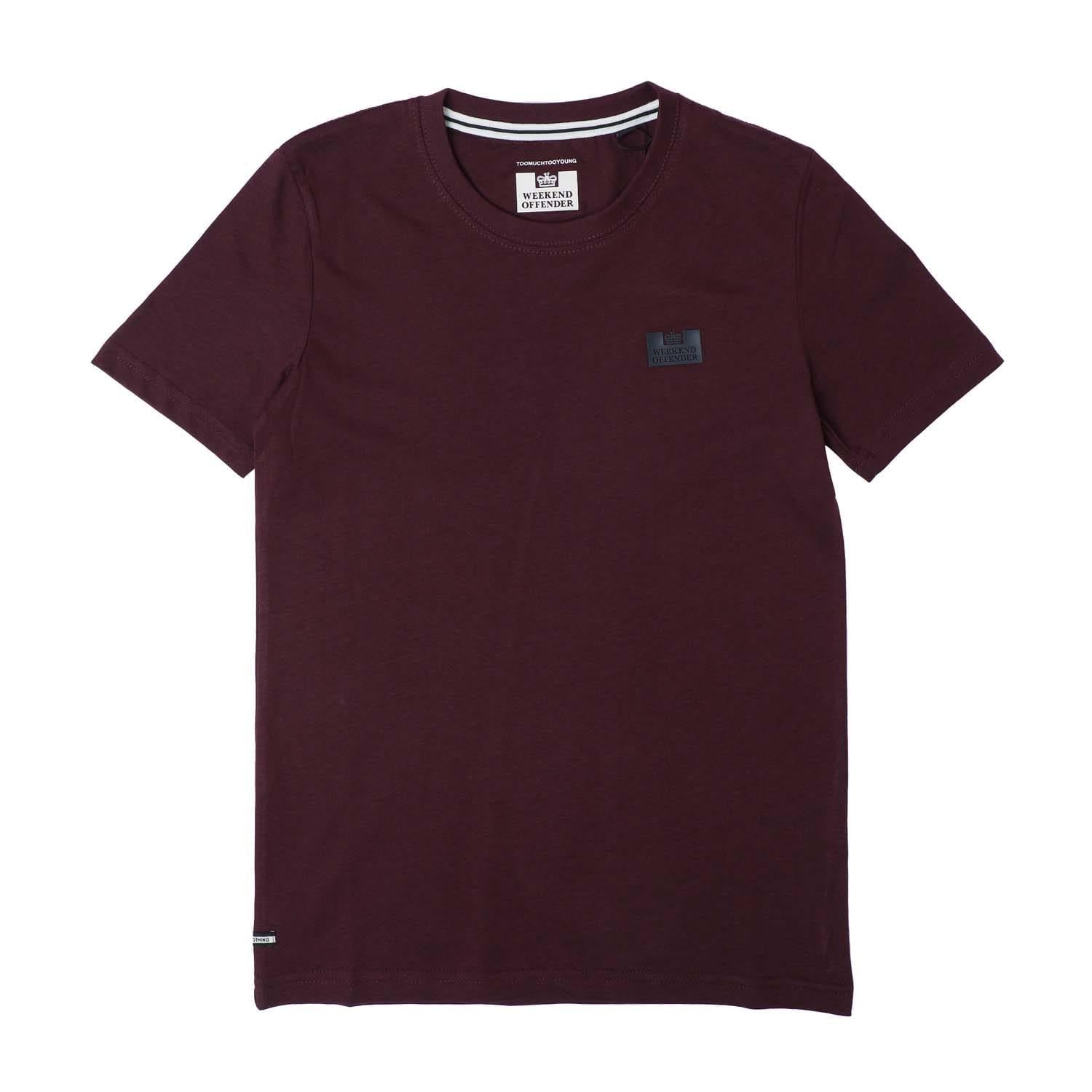 Burgundy - Front - Weekend Offender Childrens-Kids Bridgetown T-Shirt