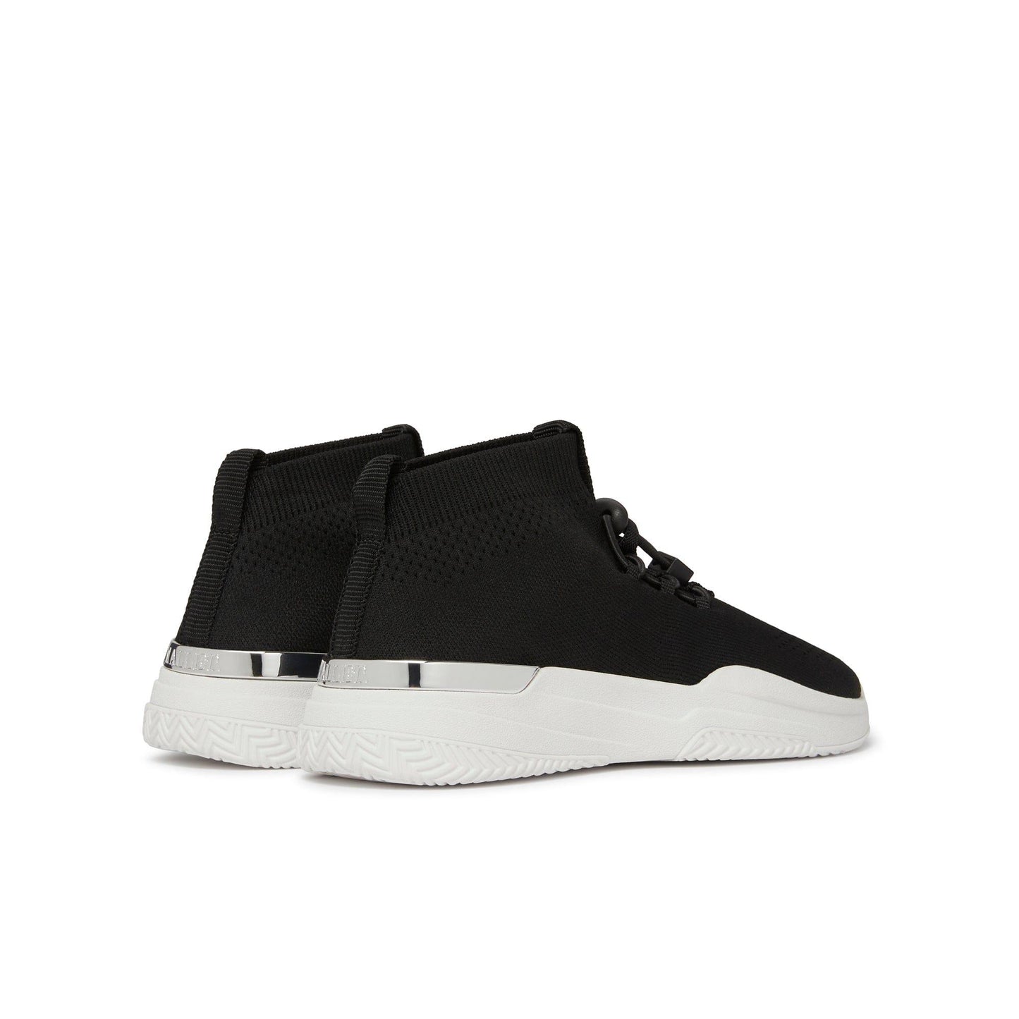 Black-White - Back - Mallet Childrens-Kids Trainers