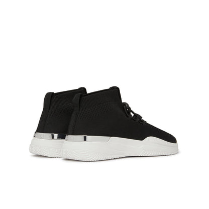 Black-White - Back - Mallet Childrens-Kids Trainers