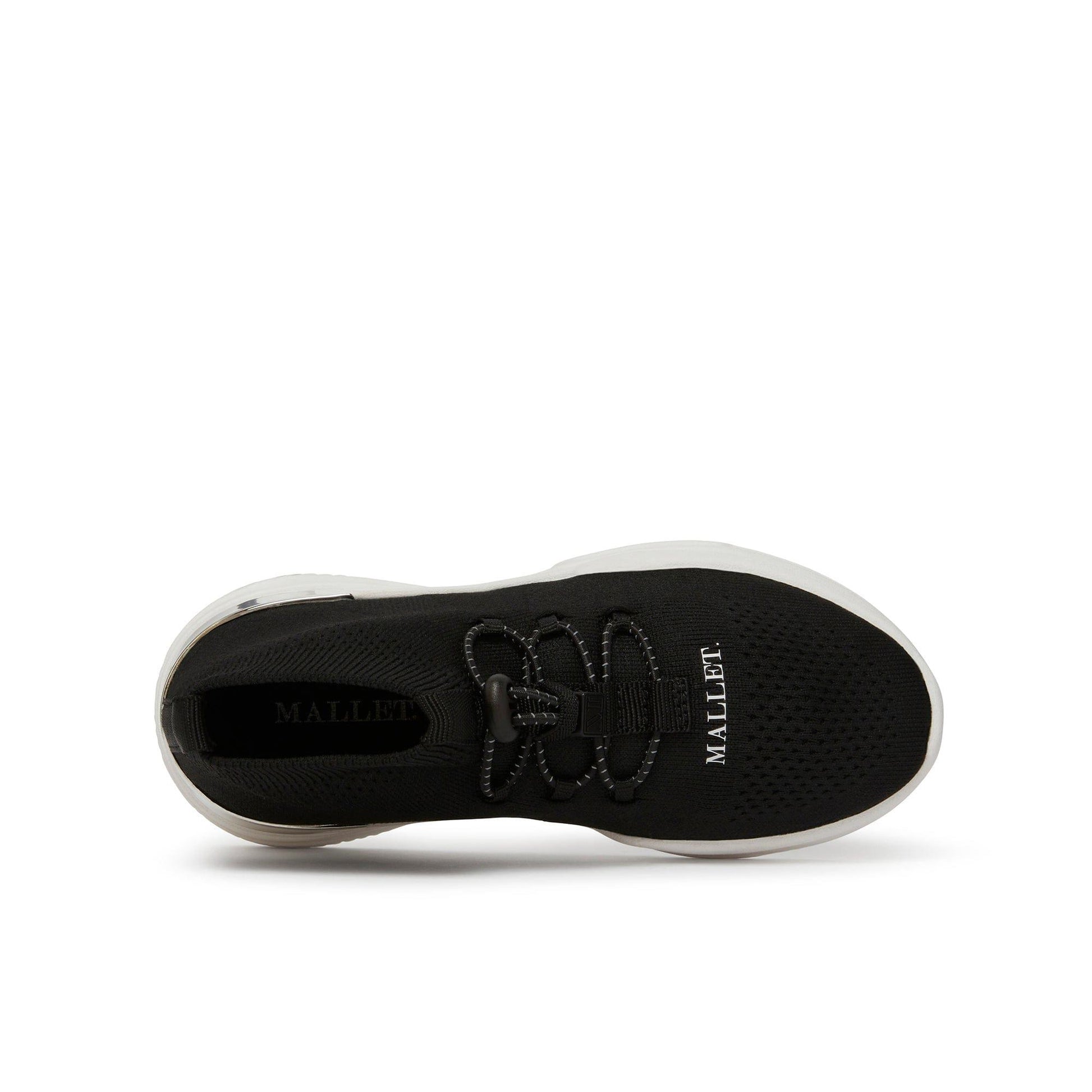 Black-White - Side - Mallet Childrens-Kids Trainers