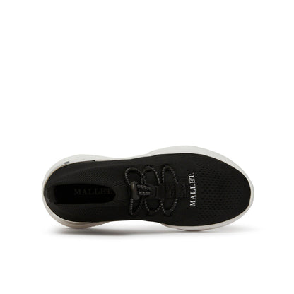 Black-White - Side - Mallet Childrens-Kids Trainers