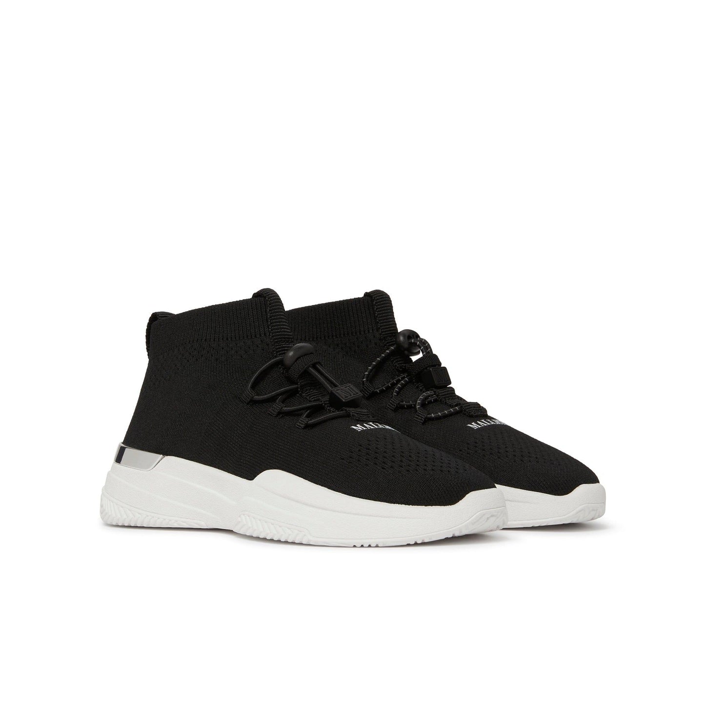 Black-White - Front - Mallet Childrens-Kids Trainers