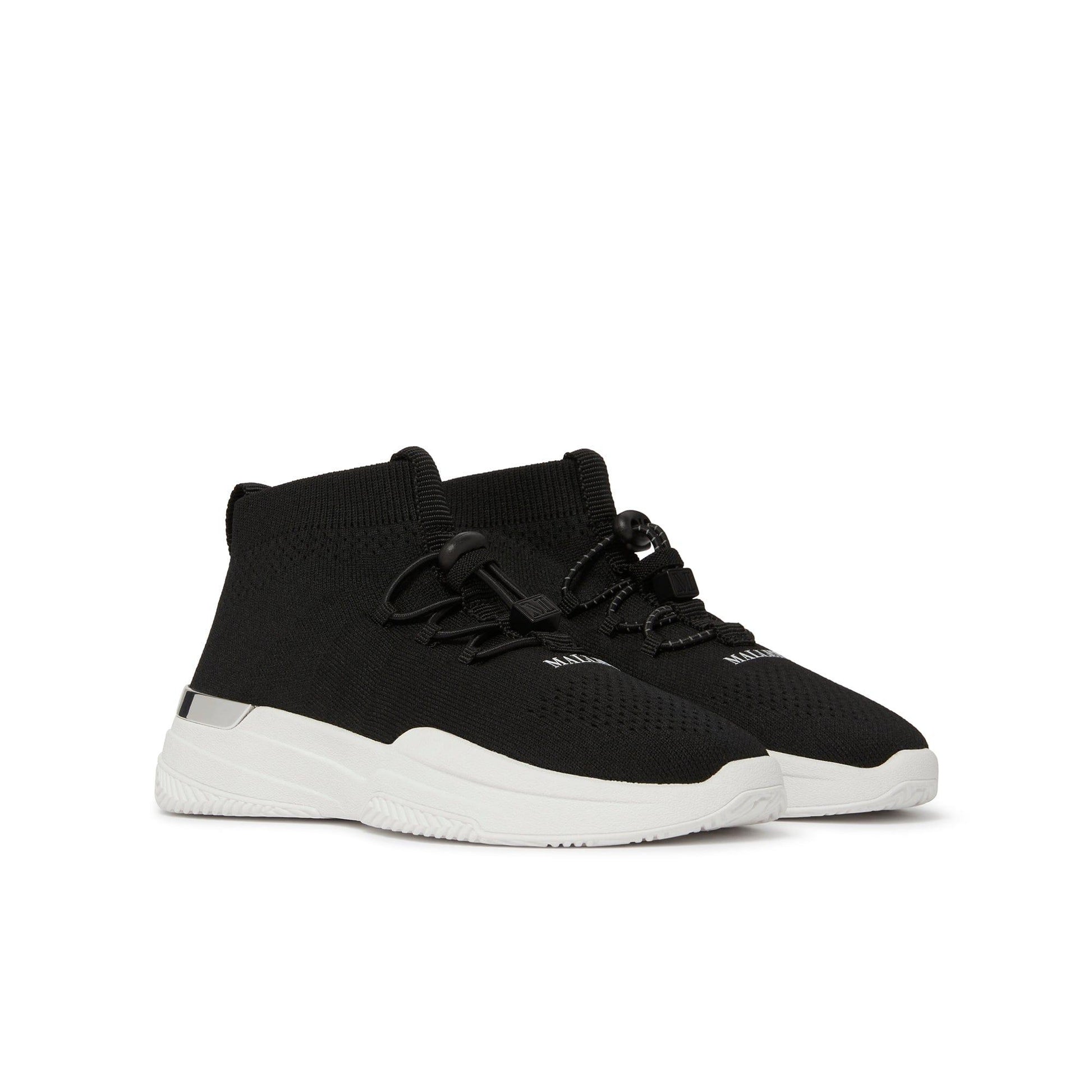 Black-White - Front - Mallet Childrens-Kids Trainers