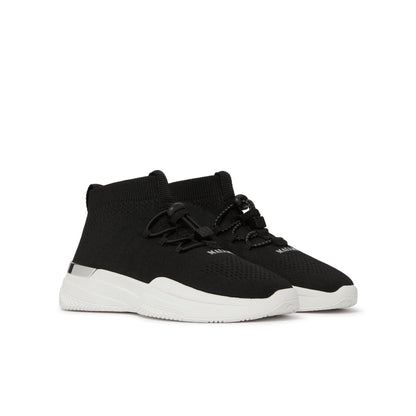 Black-White - Front - Mallet Childrens-Kids Trainers