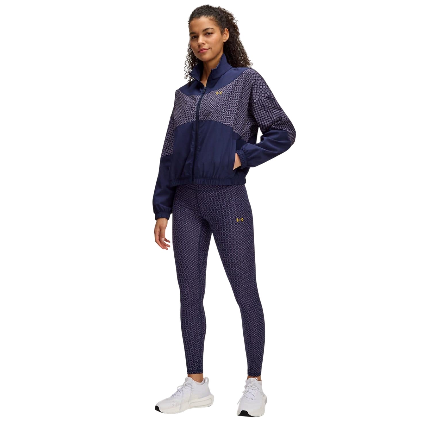 Blue - Side - Under Armour Womens-Ladies Motion Holiday Leggings