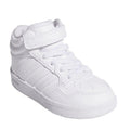 White - Front - Adidas Baby Hoops 4.0 Mid Cut Trainers