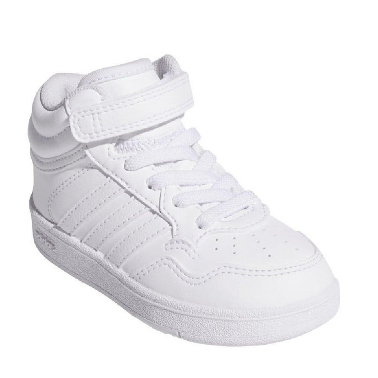 White - Front - Adidas Baby Hoops 4.0 Mid Cut Trainers