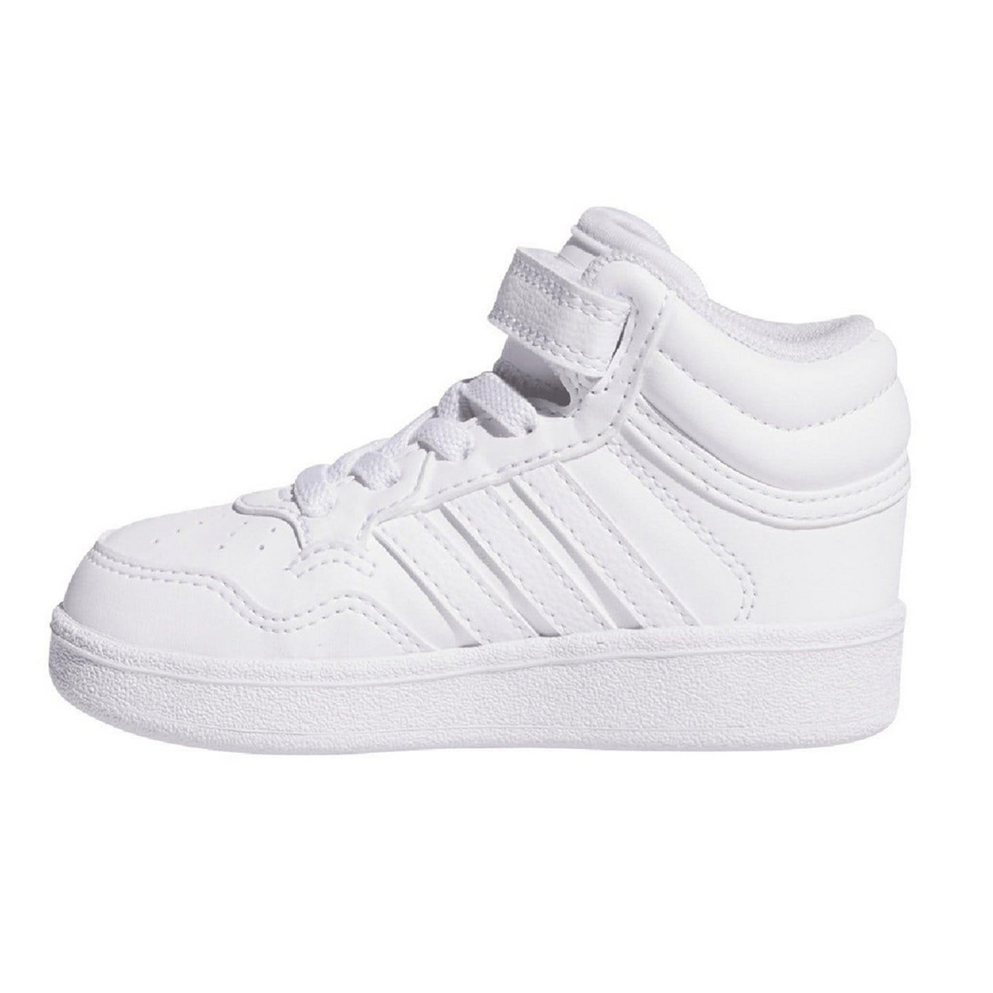 White - Side - Adidas Baby Hoops 4.0 Mid Cut Trainers