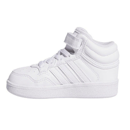 White - Side - Adidas Baby Hoops 4.0 Mid Cut Trainers