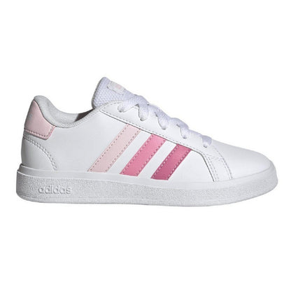 Pink - Back - Adidas Childrens-Kids Grand Court 2.0 Synthetic Leather Trainers
