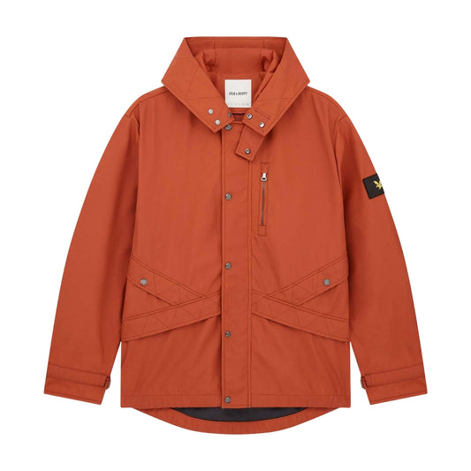 Orange - Front - Lyle & Scott Mens Hooded Jacket