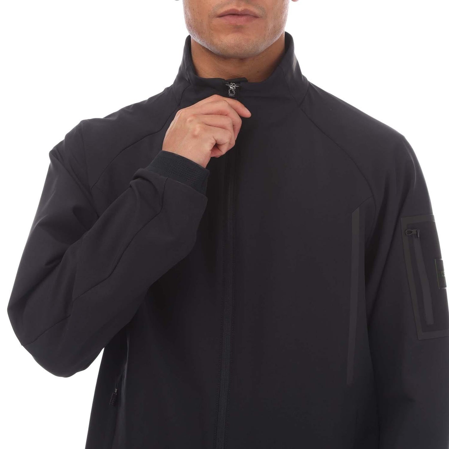 Dark Blue - Side - Boss Mens Zipped Athletic Track Jacket
